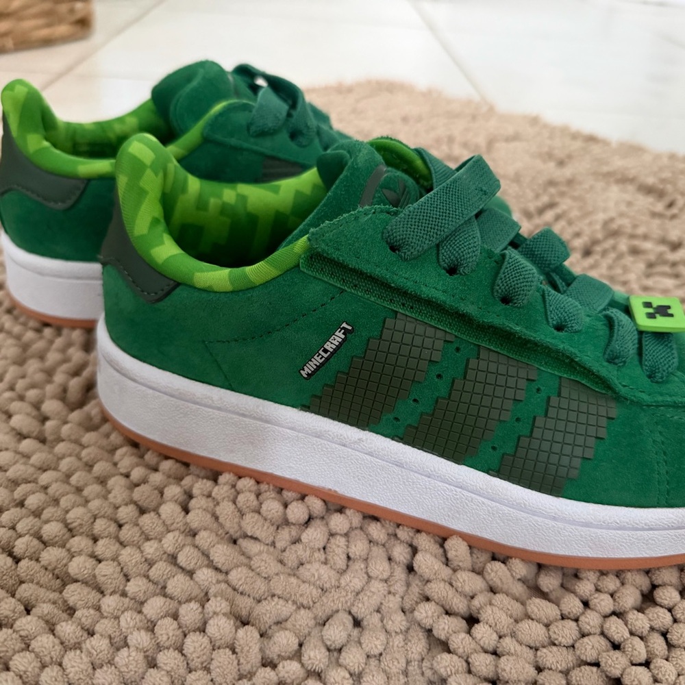 adidas Green Suede Minecraft-Inspired Sneakers